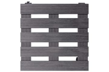 Pottetraller 2 stk grå 30x30x7,5 cm WPC - Grå - Innredning - Dekorasjon