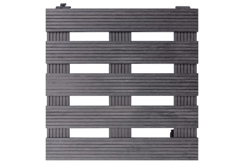 Pottetraller 2 stk grå 30x30x7,5 cm WPC - Grå - Innredning - Dekorasjon