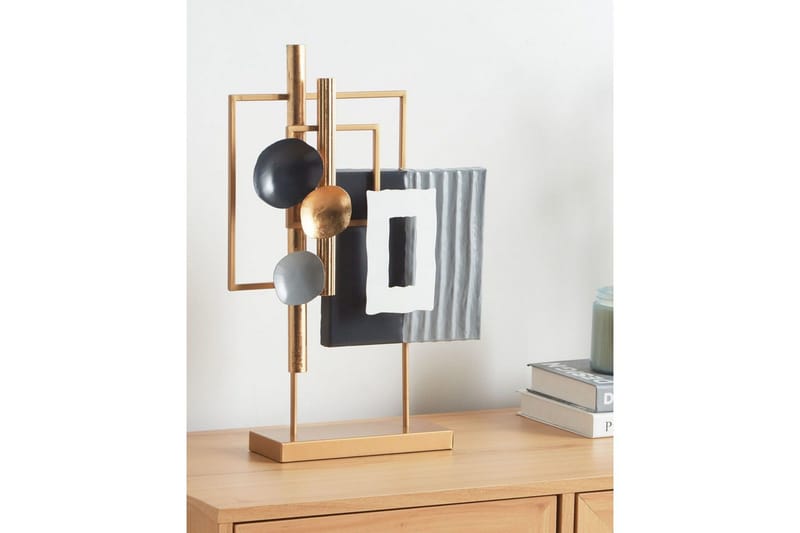 Prydnadsfigur Beliani Sulfur White||GOLD||Black - Innredning - Dekorasjon - Pyntegjenstand - Dekorasjonsfigur