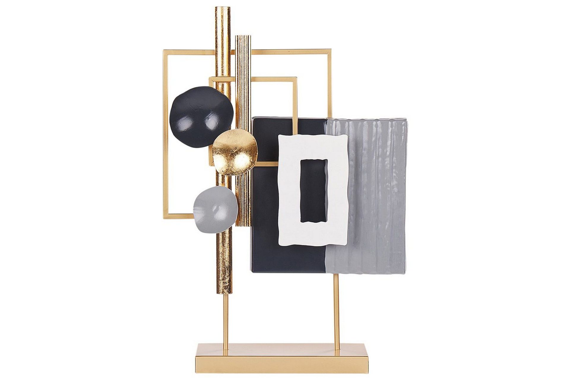 Prydnadsfigur Beliani Sulfur White\|\|GOLD\|\|Black -