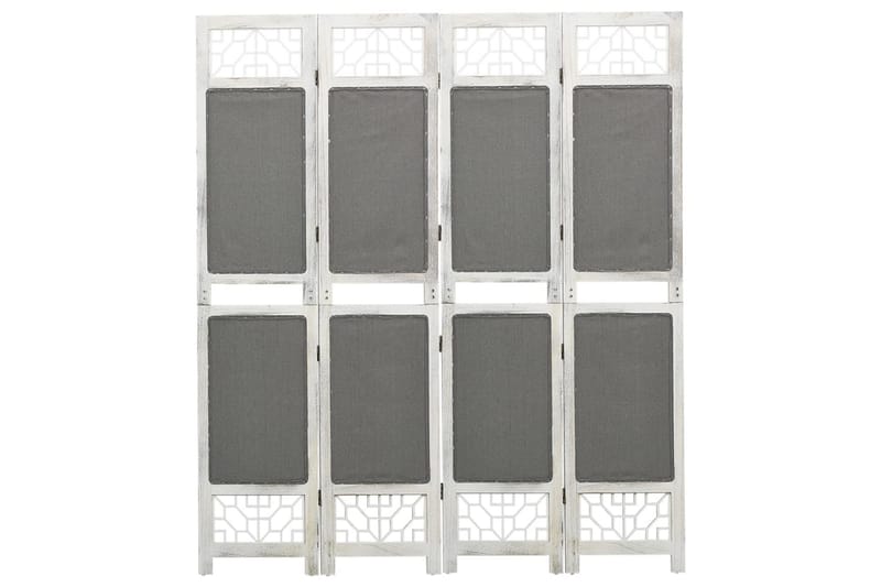 4-Panel Room Divider Grey 140x165 cm Fabric - Grå - Innredning - Romdelere - Skjermvegg
