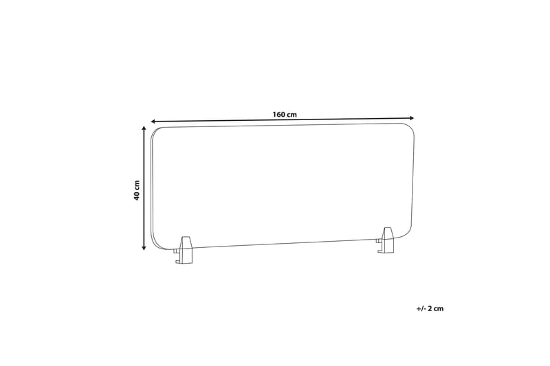 Avskjerming for Skrivebord 160x40 cm grå WALLY - Grå - Innredning - Romdelere - Avskjerming skrivebord