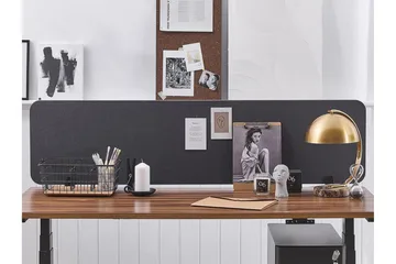 Avskjerming for Skrivebord 160x40 cm grå WALLY - Grå - Innredning - Romdelere - Avskjerming skrivebord