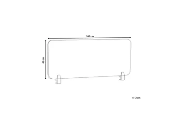 Avskjerming for Skrivebord 160x40 cm grå WALLY - Grå - Innredning - Romdelere - Avskjerming skrivebord