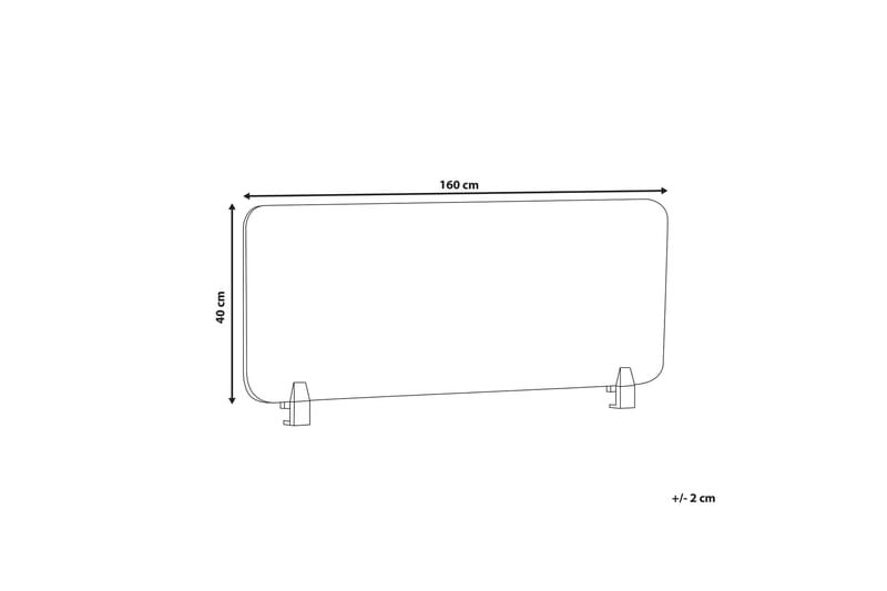 Avskjerming til Skrivebord 160x40 cm grå WALLY - Grå - Bordtilbehør - Avskjerming skrivebord - Romdelere