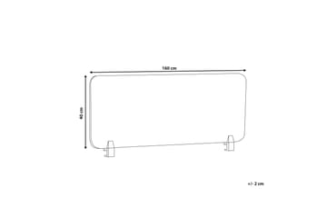 Avskjerming til Skrivebord 160x40 cm grå WALLY - Grå - Innredning - Romdelere - Avskjerming skrivebord