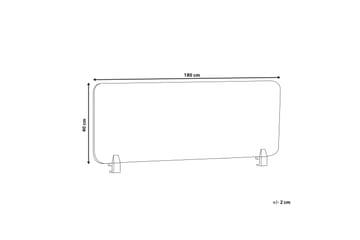 Avskjerming til Skrivebord 180x40 cm grå WALLY - Hvit - Innredning - Romdelere - Avskjerming skrivebord