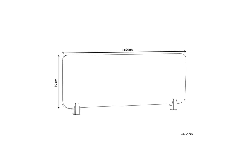Avskjerming til Skrivebord 180x40 cm grå WALLY - Hvit - Innredning - Romdelere - Avskjerming skrivebord