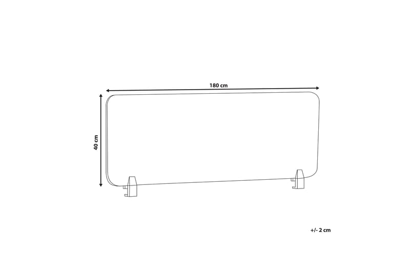 Avskjerming til Skrivebord 180x40 cm grå WALLY - Hvit - Innredning - Romdelere - Avskjerming skrivebord