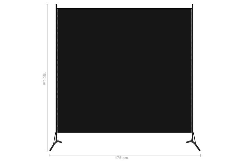 Romdeler 1 panel svart 175x180 cm - Skjermvegg - Romdelere