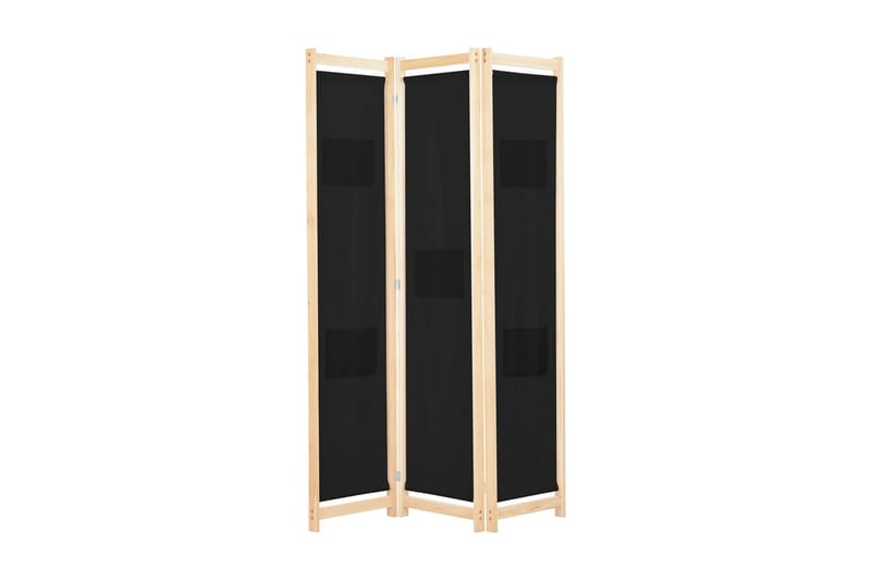 Romdeler 3 paneler svart 120x170x4 cm stoff - Innredning - Romdelere - Skjermvegg