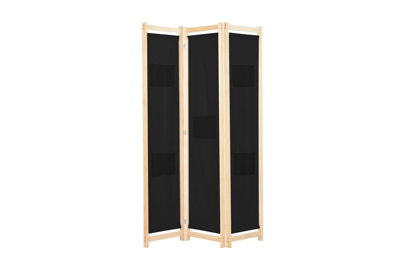Romdeler 3 paneler svart 120x170x4 cm stoff - Romdelere - Skjermvegg