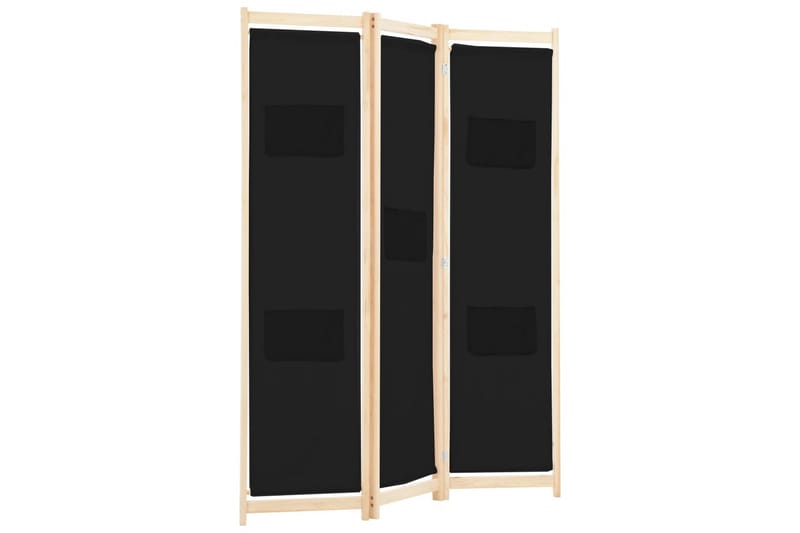 Romdeler 3 paneler svart 120x170x4 cm stoff - Innredning - Romdelere - Skjermvegg