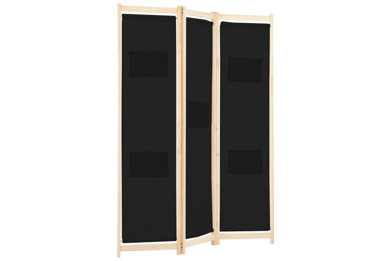 Romdeler 3 paneler svart 120x170x4 cm stoff - Skjermvegg - Romdelere