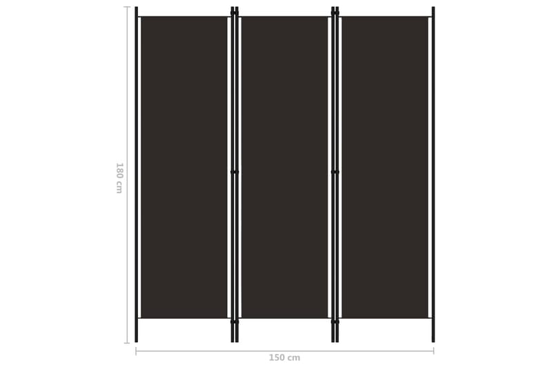 Romdeler 3 paneler brun 150x180 cm - Innredning - Romdelere - Skjermvegg