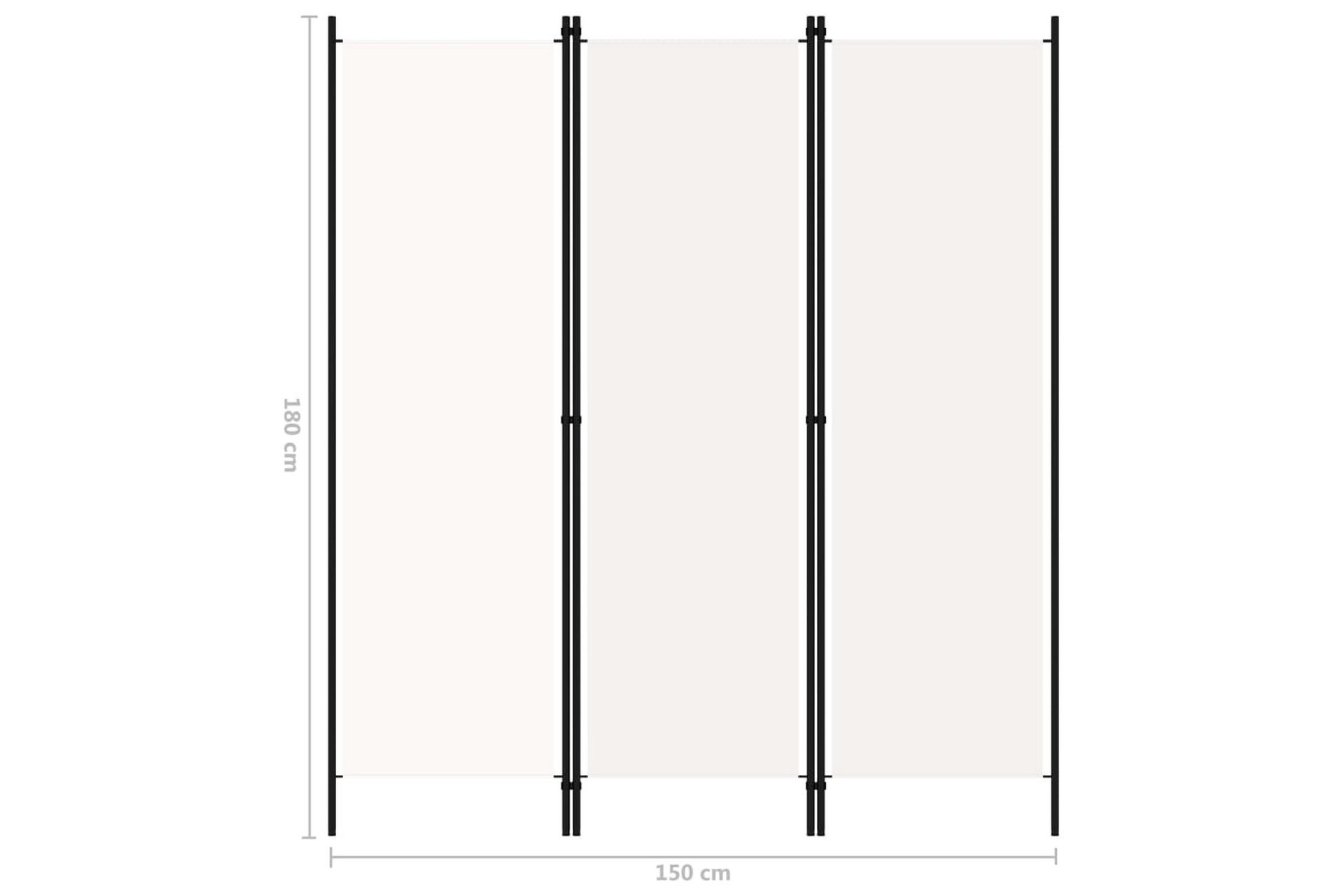 Romdeler 3 paneler hvit 150x180 cm - Innredning - Romdelere - Skjermvegg