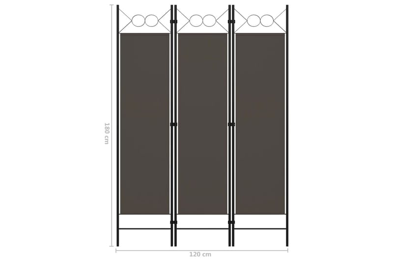 Romdeler 3 paneler antrasitt 120x180 cm - Innredning - Romdelere - Skjermvegg