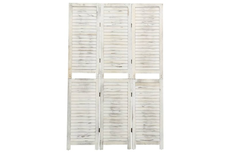 Romdeler 3 paneler antikk hvit 105x165 cm tre - Hvit - Innredning - Romdelere - Skjermvegg