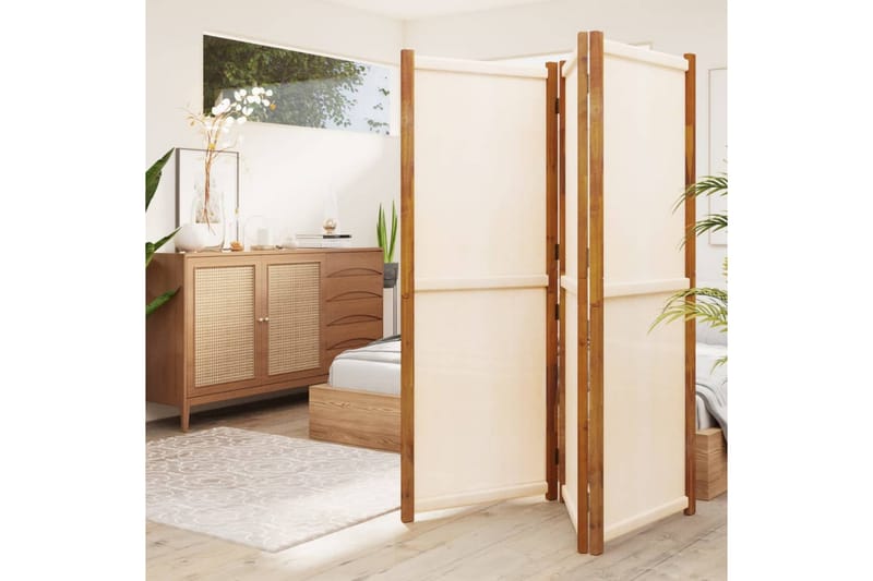 Romdeler 3 paneler kremhvit 210x180 cm - Krem - Innredning - Romdelere - Skjermvegg