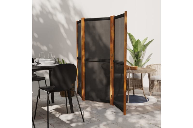 Romdeler 3 paneler svart 210x180 cm - Svart - Innredning - Romdelere - Skjermvegg