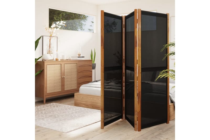 Romdeler 3 paneler svart 210x180 cm - Svart - Innredning - Romdelere - Skjermvegg