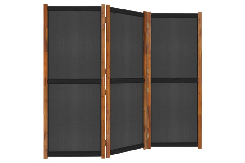 Romdeler 3 paneler svart 210x180 cm - Svart - Skjermvegg - Romdelere