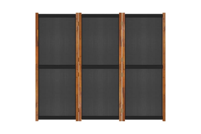 Romdeler 3 paneler svart 210x180 cm - Svart - Skjermvegg - Romdelere
