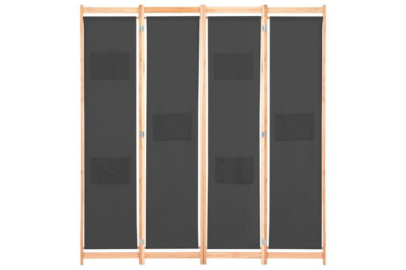 Romdeler 4 paneler grå 160x170x4 cm stoff - Innredning - Romdelere - Skjermvegg