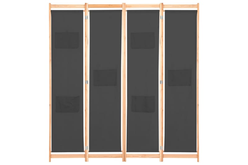 Romdeler 4 paneler grå 160x170x4 cm stoff - Romdelere - Skjermvegg