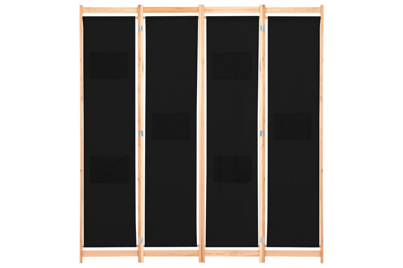 Romdeler 4 paneler svart 160x170x4 cm stoff - Innredning - Romdelere - Skjermvegg