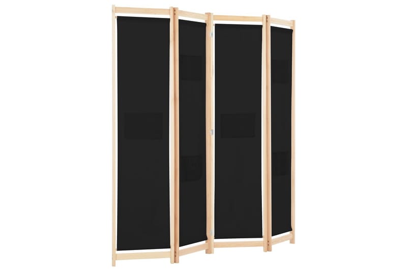 Romdeler 4 paneler svart 160x170x4 cm stoff - Innredning - Romdelere - Skjermvegg