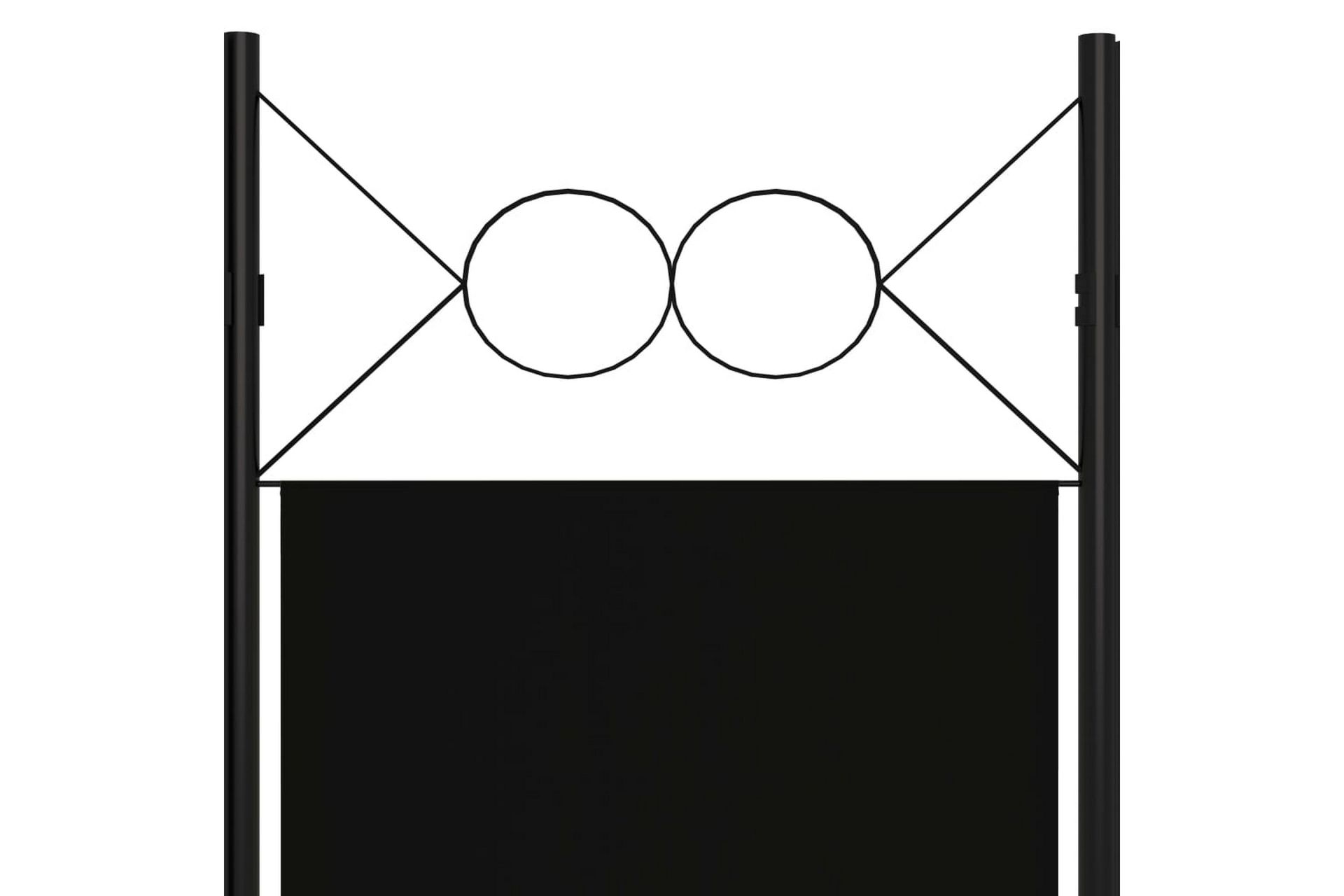 Romdeler 4 paneler svart 160x180 cm - Innredning - Romdelere - Skjermvegg