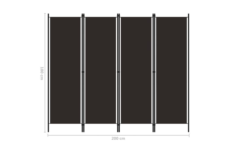 Romdeler 4 paneler brun 200x180 cm - Innredning - Romdelere - Skjermvegg