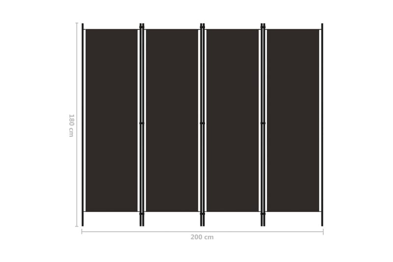 Romdeler 4 paneler brun 200x180 cm - Skjermvegg - Romdelere
