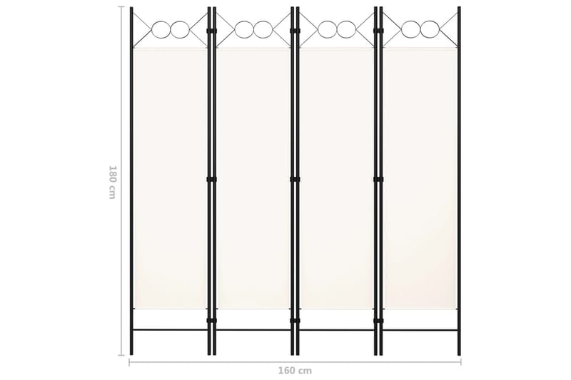 Romdeler 4 paneler hvit 160x180 cm - Innredning - Romdelere - Skjermvegg