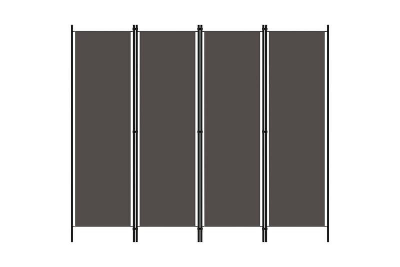 Romdeler 4 paneler antrasitt 200x180 cm - Skjermvegg - Romdelere