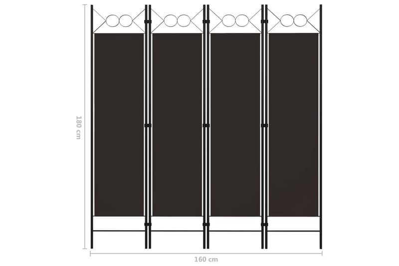 Romdeler 4 paneler brun 160x180 cm - Skjermvegg - Romdelere