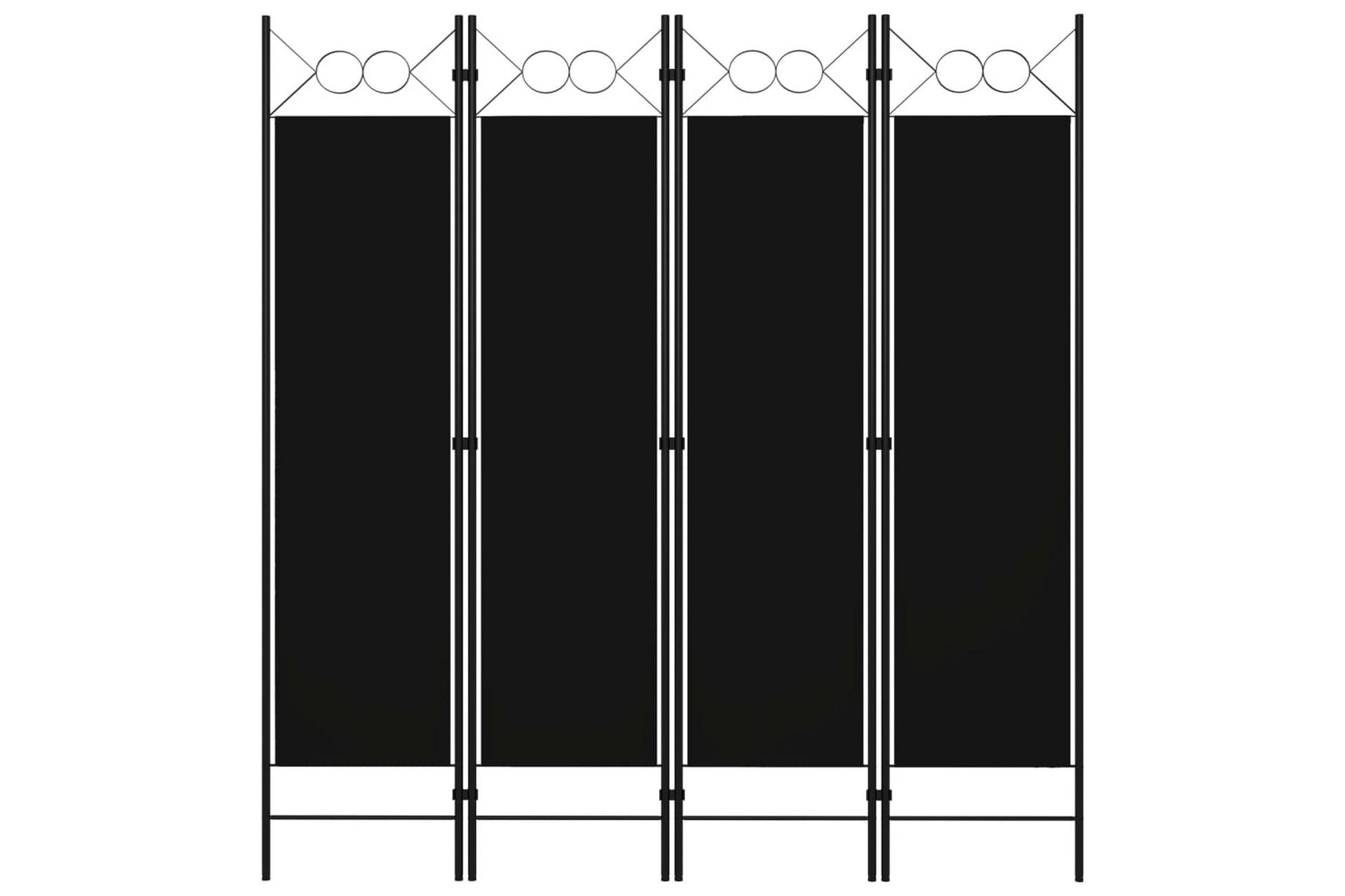 Romdeler 4 paneler svart 160x180 cm - Innredning - Romdelere - Skjermvegg