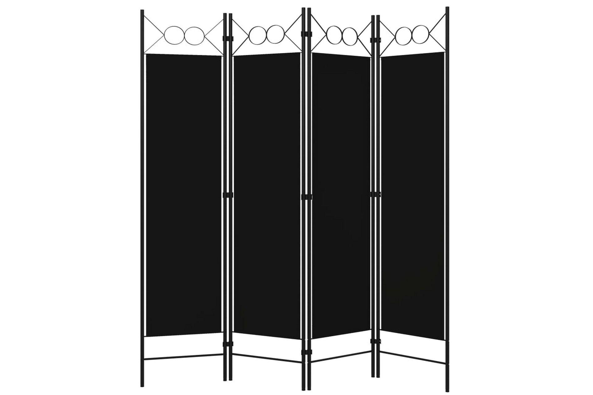Romdeler 4 paneler svart 160x180 cm - Innredning - Romdelere - Skjermvegg