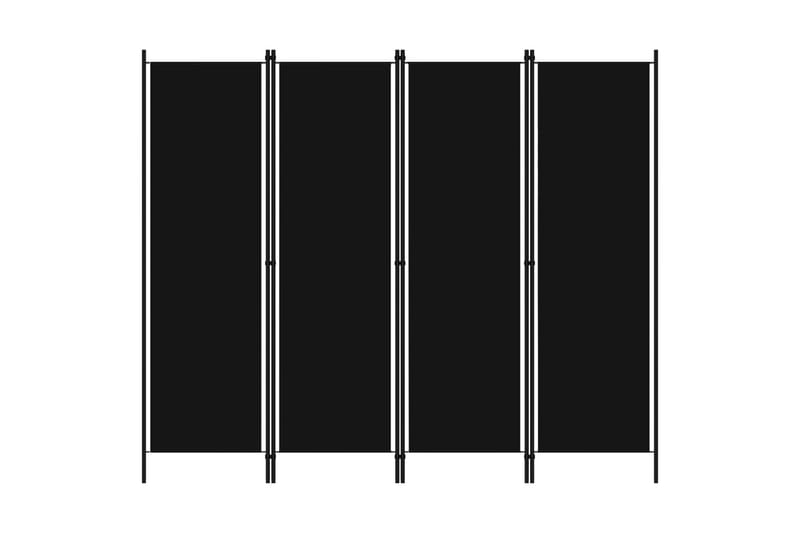 Romdeler 4 paneler svart 200x180 cm - Innredning - Romdelere - Skjermvegg