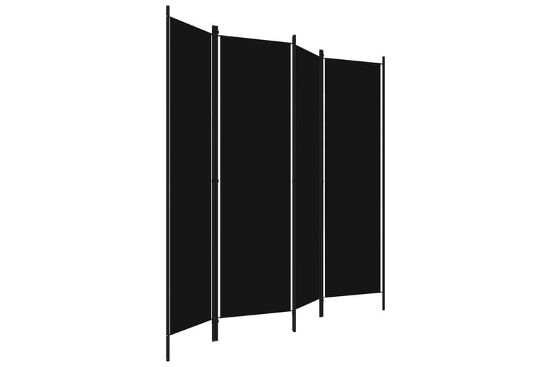 Romdeler 4 paneler svart 200x180 cm - Skjermvegg - Romdelere