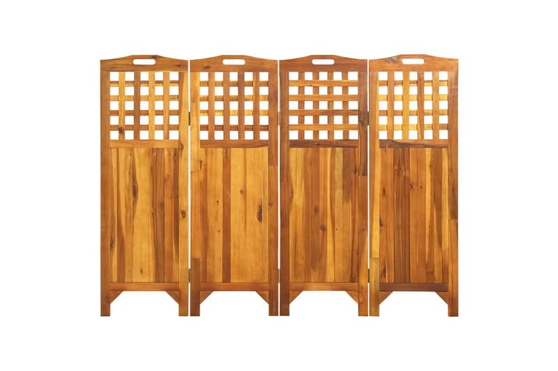 Romdeler 4 paneler 161x2x120 cm heltre akasie - Brun - Innredning - Romdelere - Skjermvegg