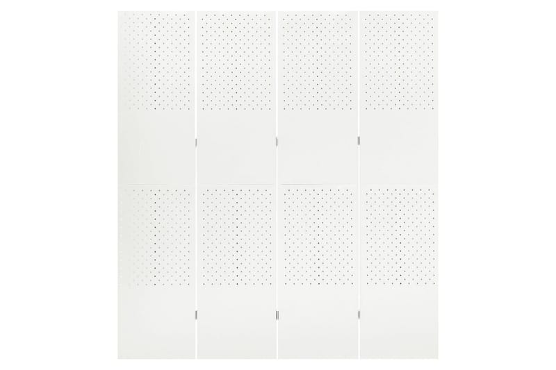 Romdeler 4 paneler hvit 160x180 cm stål - Hvit - Bretteskjerm - Romdelere