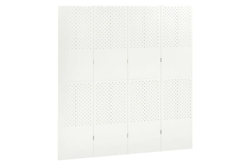 Romdeler 4 paneler hvit 160x180 cm stål - Hvit - Bretteskjerm - Romdelere