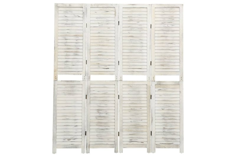 Romdeler 4 paneler antikk hvit 140x165 cm tre - Hvit - Innredning - Romdelere - Skjermvegg