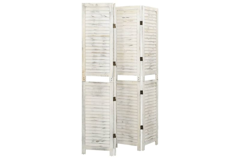 Romdeler 4 paneler antikk hvit 140x165 cm tre - Hvit - Innredning - Romdelere - Skjermvegg