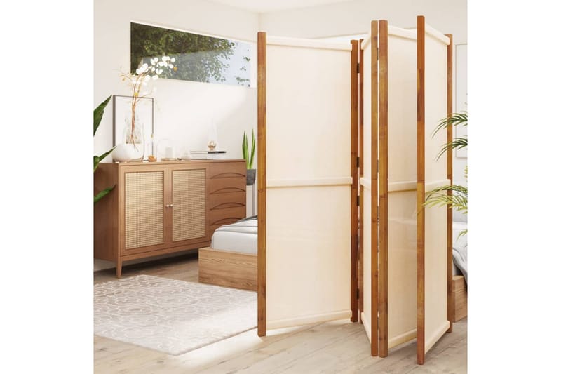 Romdeler 4 paneler kremhvit 280x180 cm - Krem - Innredning - Romdelere - Skjermvegg