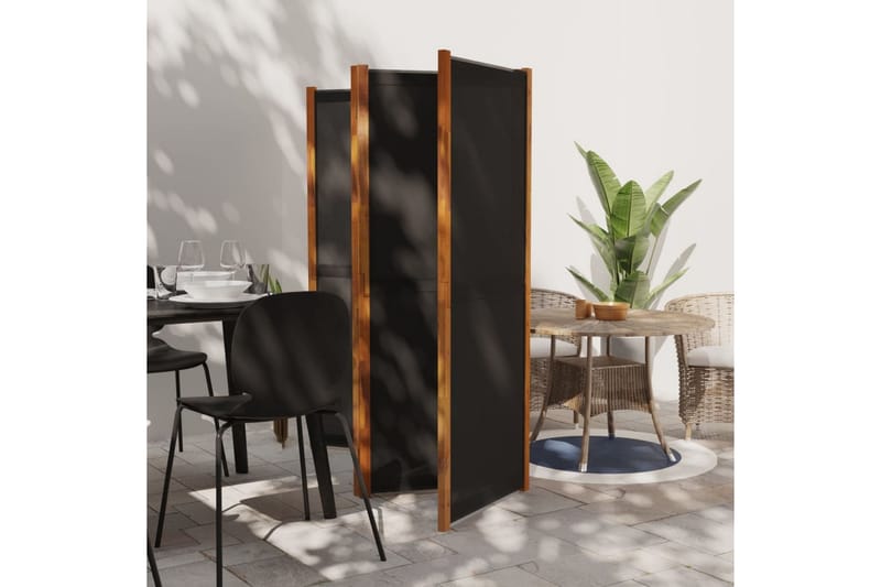 Romdeler 4 paneler svart 280x180 cm - Svart - Innredning - Romdelere - Skjermvegg