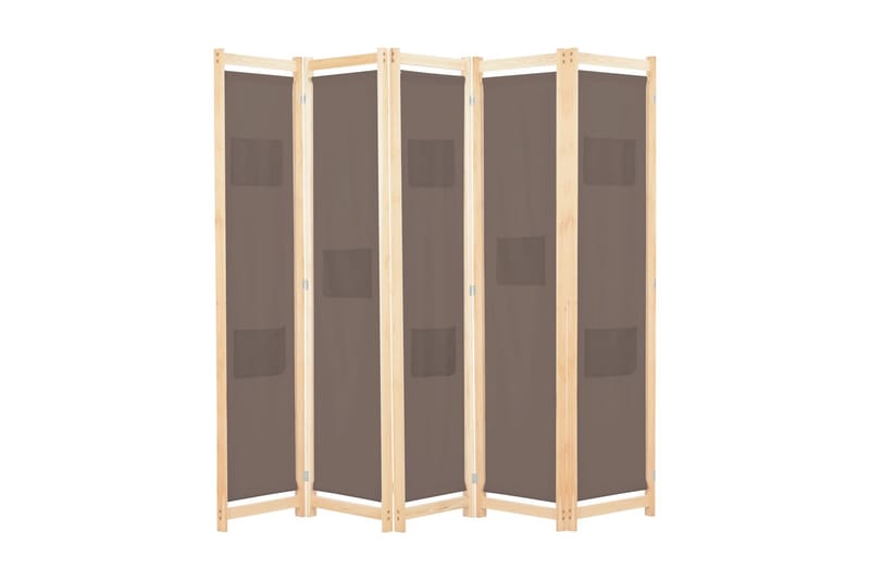 Romdeler 5 paneler brun 200x170x4 cm stoff - Innredning - Romdelere - Skjermvegg
