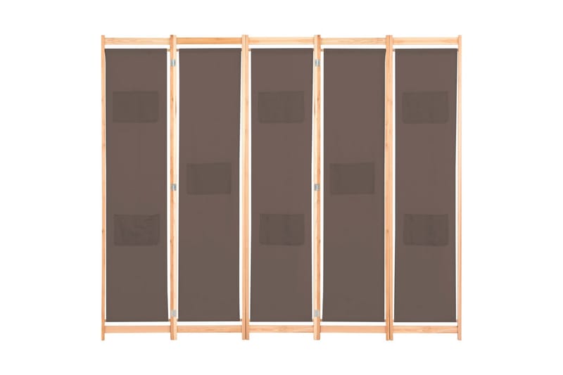 Romdeler 5 paneler brun 200x170x4 cm stoff - Innredning - Romdelere - Skjermvegg